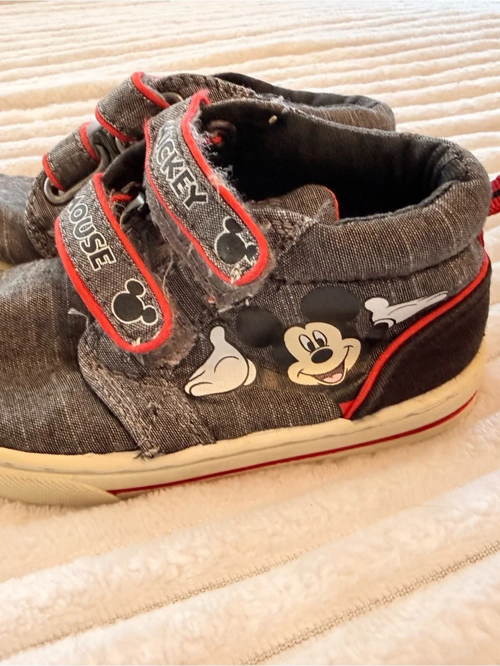 GAP Kids Mickey Mouse Navy, Gray & Red Flip Flops